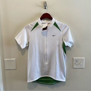 Nike women’s short sleeve jersey white green cycling size large new with tags